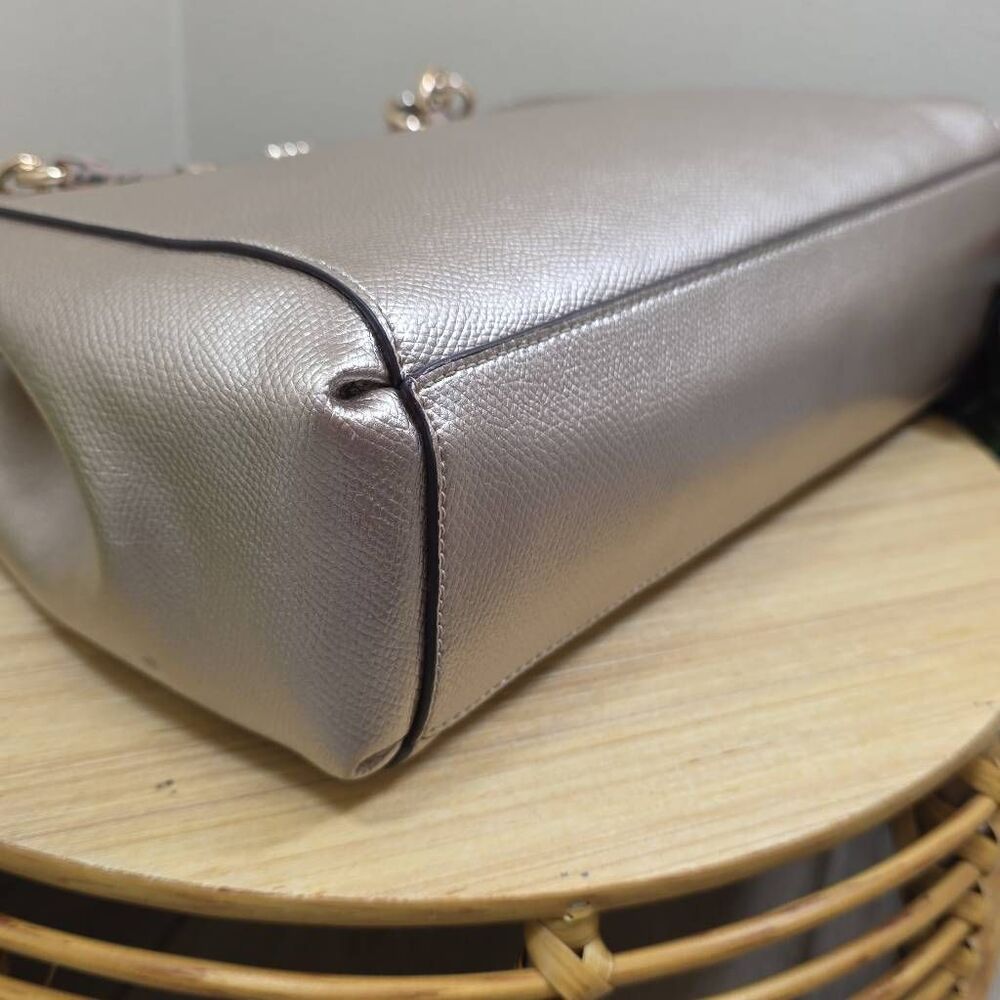 Coach Christie Carryall in Metallic Leather with Exotic Trim and Matching Wallet - Picture 7 of 15